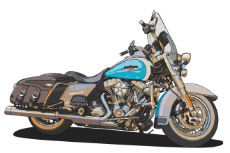 draw a detailed motorcycle vector
