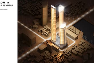 design and render 3d model in maquette style