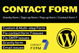 set up gravity form or contact form or pop up for wordpress website