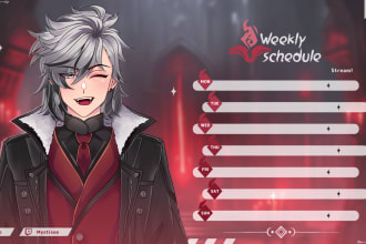 design weekly schedule for vtuber stream youtube or twitch