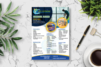 design modern business flyer, brochure, menu and postcard