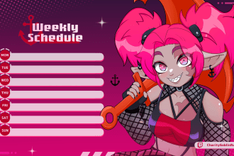 design schedule for vtuber stream youtube or twitch