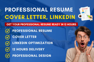 deliver 12 hours professional resume maker and tech CV writing service