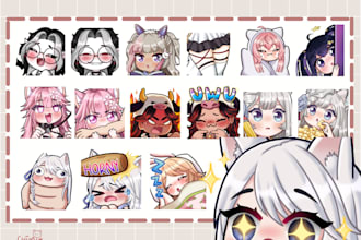 create high quality vtuber emotes  for your twitch or discord