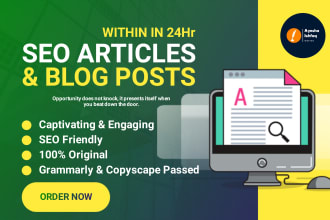 write 1000 words SEO articles and blog posts within 24 hours