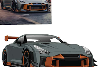create a realistic or cartoon car vector illustration