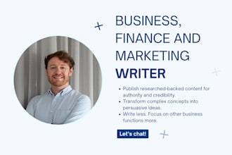 write about business, finance and marketing