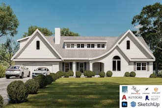do exterior, interior design, sketchup and revit 3d models and renderings
