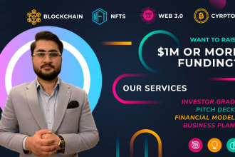 do business plan or pitch deck for nft, blockchain or crypto