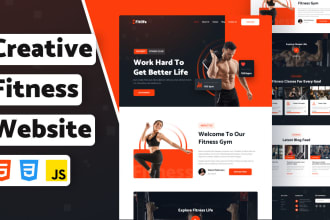 build a website for a fitness center, or yoga center workout website