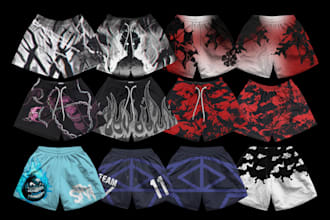 design streetwear anime luxury y2k shorts
