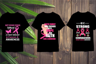 do breast cancer custom typography and bulk t shirt designs