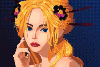make the portrait or profile picture in a pixel style