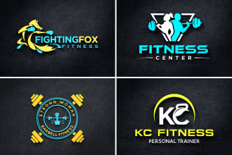 modern gym fitness logo design for sports yoga or clothing brands in 12 hours