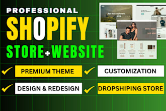 build shopify website design and redesign,shopify store manager