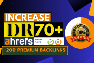 increase domain rating and build 200 SEO backlinks on high da sites effectively