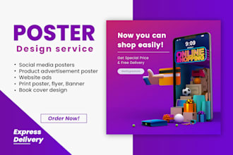create design flyer, poster, banner, social media post in canva and psd
