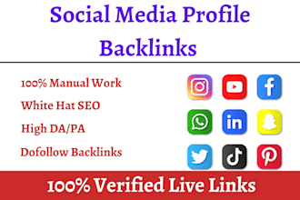 do 300 social media profile backlinks for SEO link building