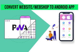 make convert pwa website webshop to android app apk file aab play store