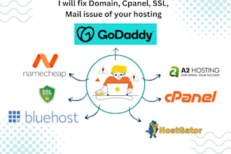 fix or resolve any technical issue with cpanel, email, ssl server and migrate
