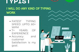 do accurate extra fast typing job, your pro typist