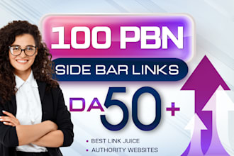 create da 50plus sidebar blogroll homepage dofollow SEO backlinks