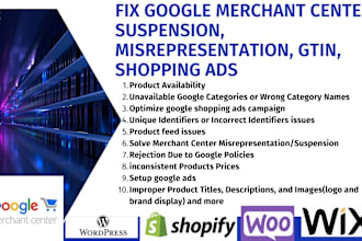 fix google merchant center suspension, misrepresentation, gtin, shopping ads