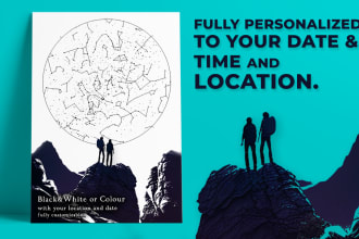 design a personalized night sky star map to remember that day