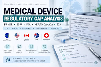 perform a medical device regulatory gap analysis and compliance review