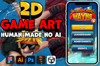create 2d game assets, icons and UI art with no ai involved