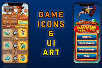 create 2d game icons and UI art