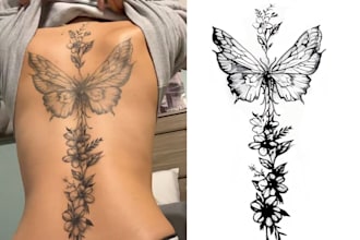 convert your photo of tattoo into stencil, sketch