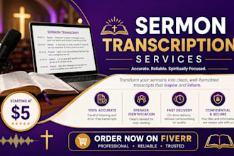 transcribe your audio video sermons