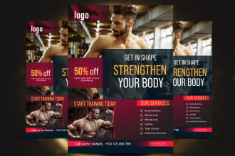design fitness gym flyers, parties, and more