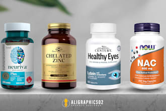 design a supplement label, product label