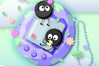 create for you, kawaii illustrations in vectors