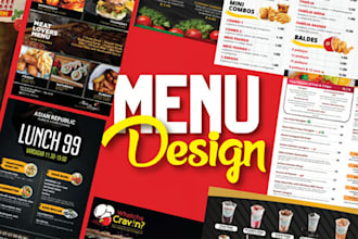 design professional and modern print menu, food menu, price list