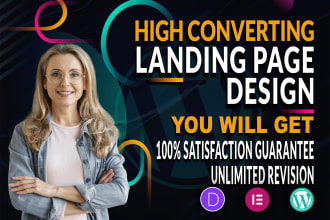 create wordpress landing page design, elementor landing page using elementor pro