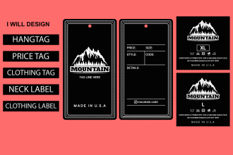 design hangtag, price tag, clothing tag, clothing label, neck label, neck tag