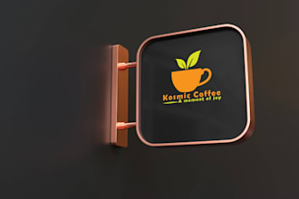make café and coffee shop logo design with copyright and brand guides