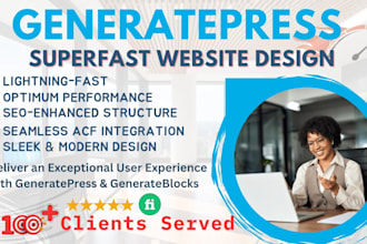 build fast loading wordpress website with generatepress premium theme, gutenberg