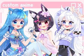 draw a cute anime and vtuber art