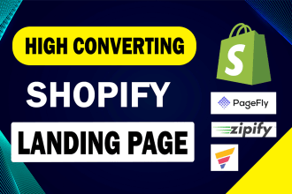 design a unique shopify landing page with pagefly gempages zipify