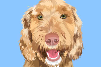 do beautiful animal pet portrait illustration