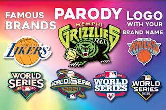 do custom mlb, parody, world series, and all star games logo with your name
