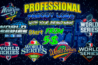 make a logo parody for the nba, mlb, NFL, or world series with our brand
