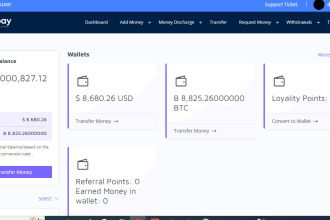 crypto wallet website, money transfer website, wallet website, qr code, exchange