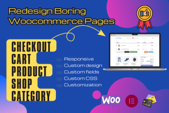 redesign woocommerce checkout, cart page