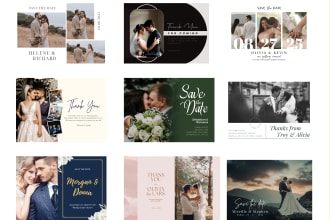do design  thank you cards and wedding cards
