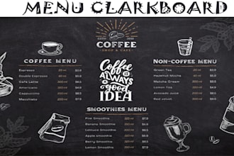 menu food and drinks like a chalkboard or classic